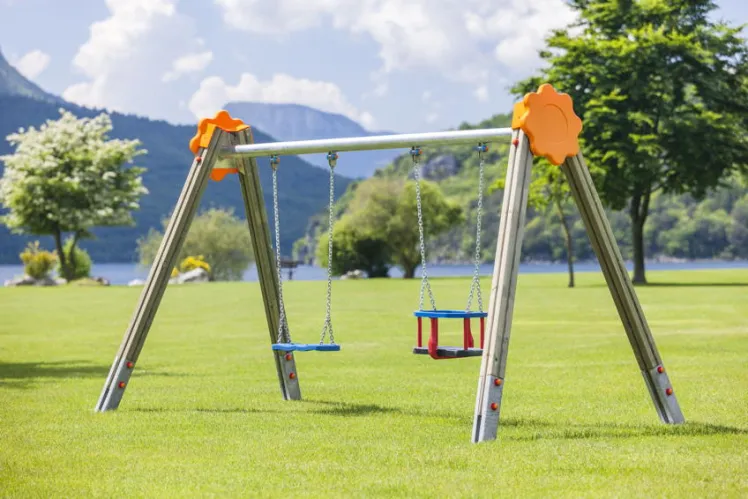 Kinder-Schaukel �Doppelschaukel Sultan XSAL41� Holzschaukel Schaukelger�st